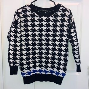 Black and White Houndstooth Sweater